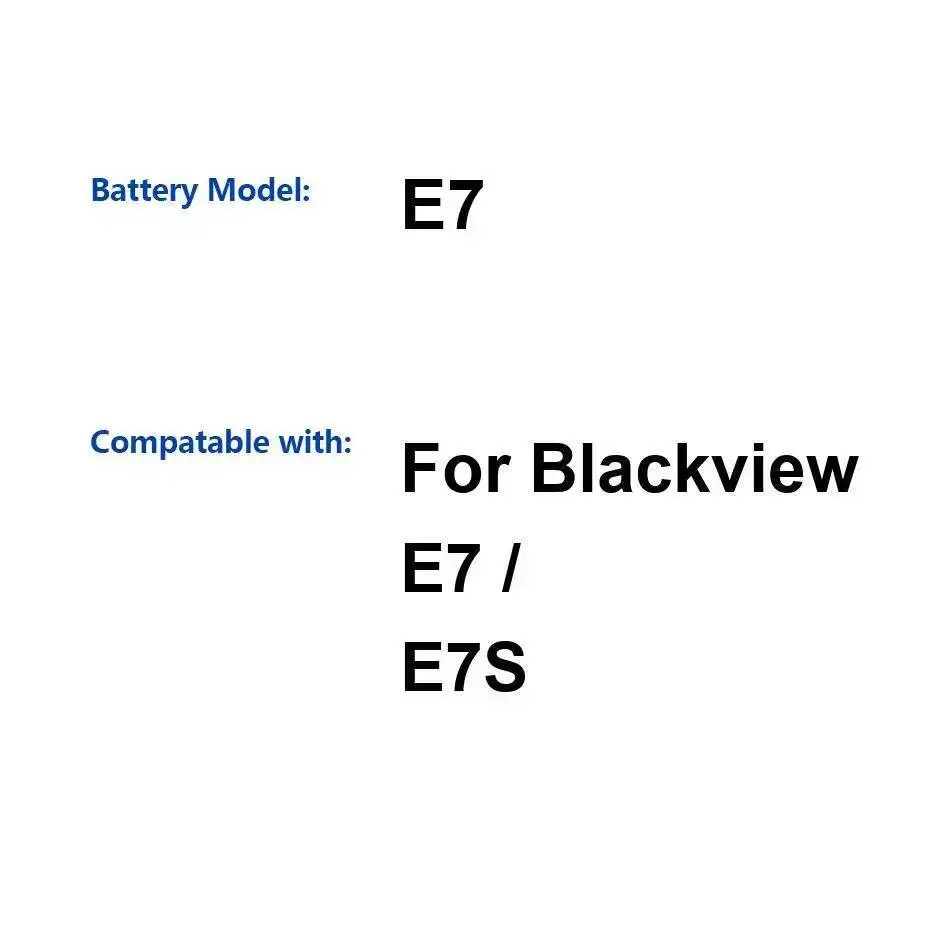 Аккумулятор мобильного телефона для Blackview E7 E7S 2700 мАч, высокая совместимость Аккумулятор мобильного телефона для Blackview E7 E7S 2700 мАч, высокая совместимость