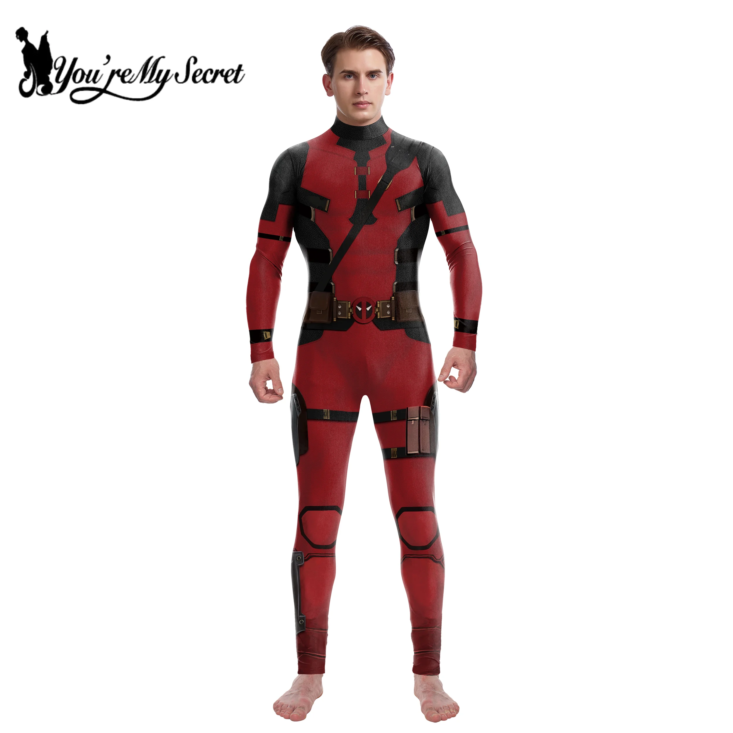 [Du bist mein Geheimnis] Superheld Vielfraß Deadpool Cosplay Zentai Bodys Overall Männer Frauen Halloween Party Cosplay Kostüm