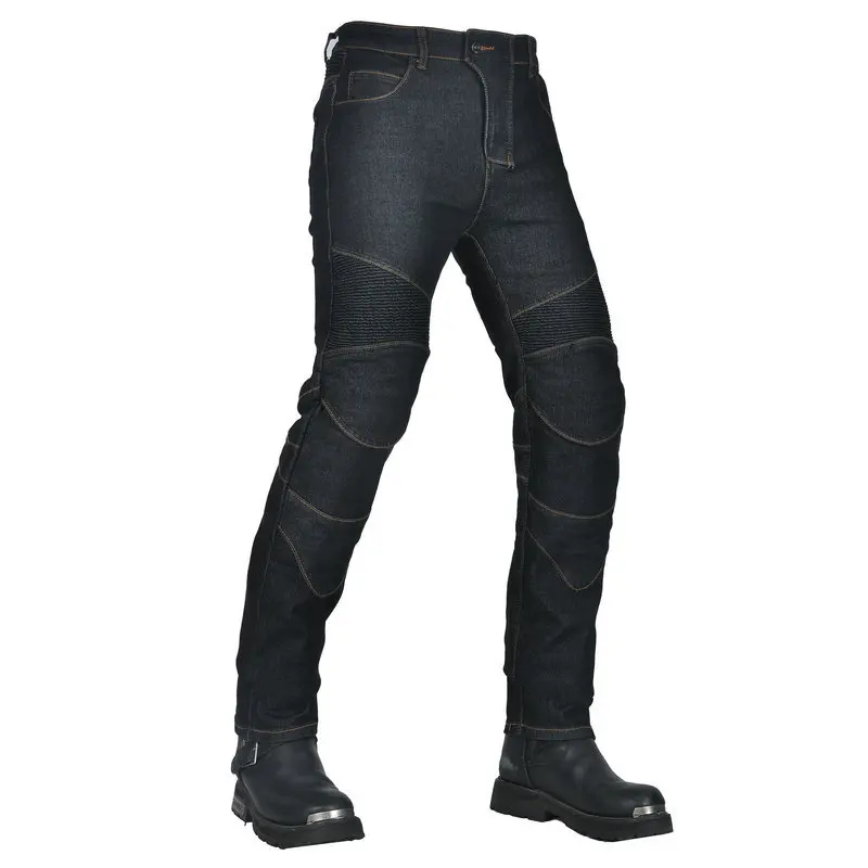 New Motorcycle Men Cycling Trousers Protective Pants Black Blue Classic with Knee Hip Pads Racing Pants Motorbike Riding Jeans