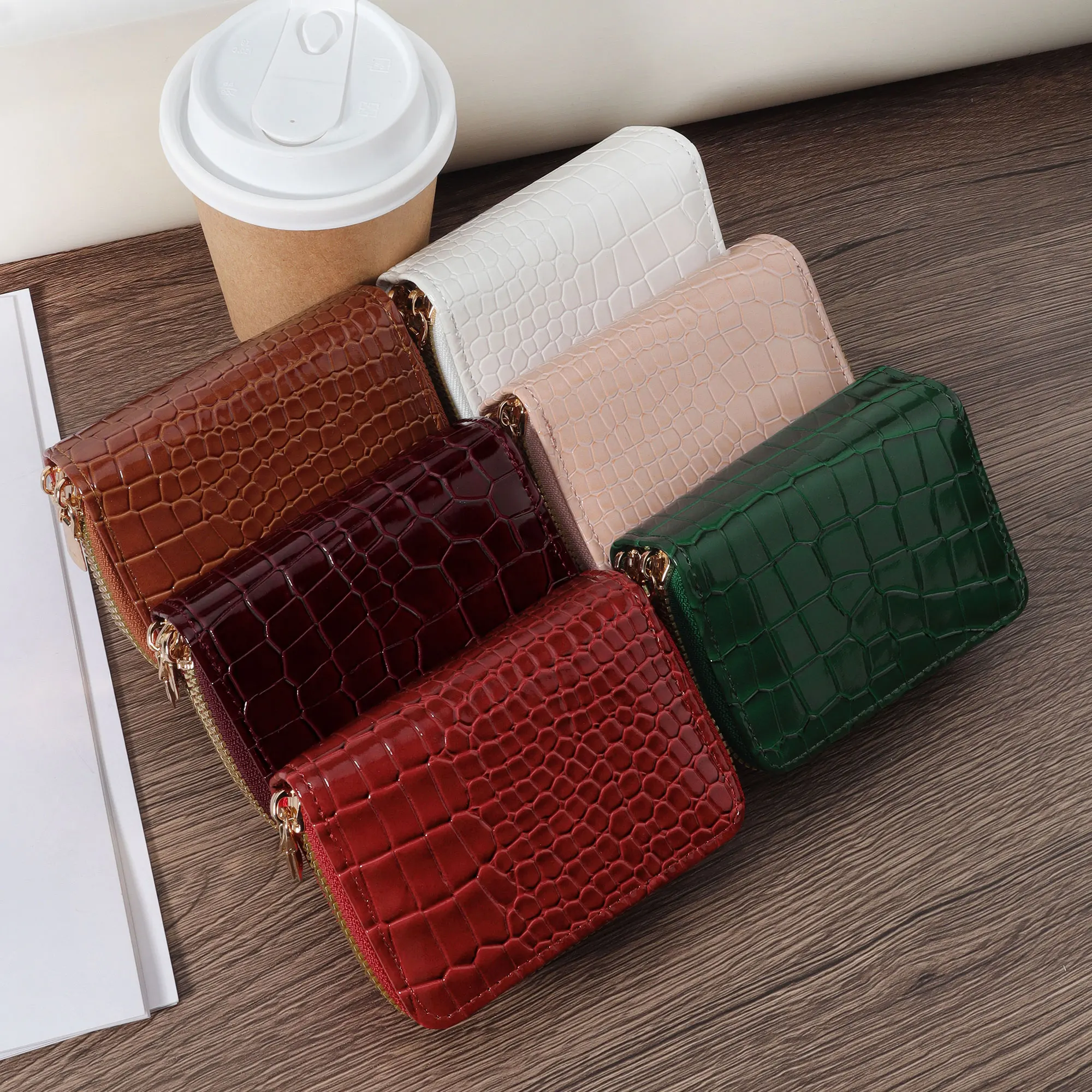 Women's Minimalist Short Wallet Zipper Around Casual Clutch Purse, Versatile Card Bag