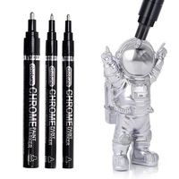 Reflective Art Marker Paint Pen Silver Liquid Chrome Shines Reflect Silver Markers Pen Metallic Art Craftwork Pen For Tire