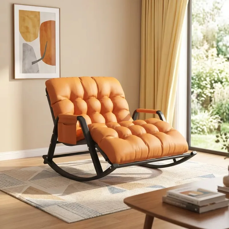 

# Folding Rocking Chair Five-level Adjustment Tech Fabric Cover Suitable For Home