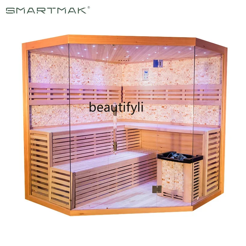 ss new styelFar infrared light wave room sweat room household wood sauna room multi-person steam wet sauna oven