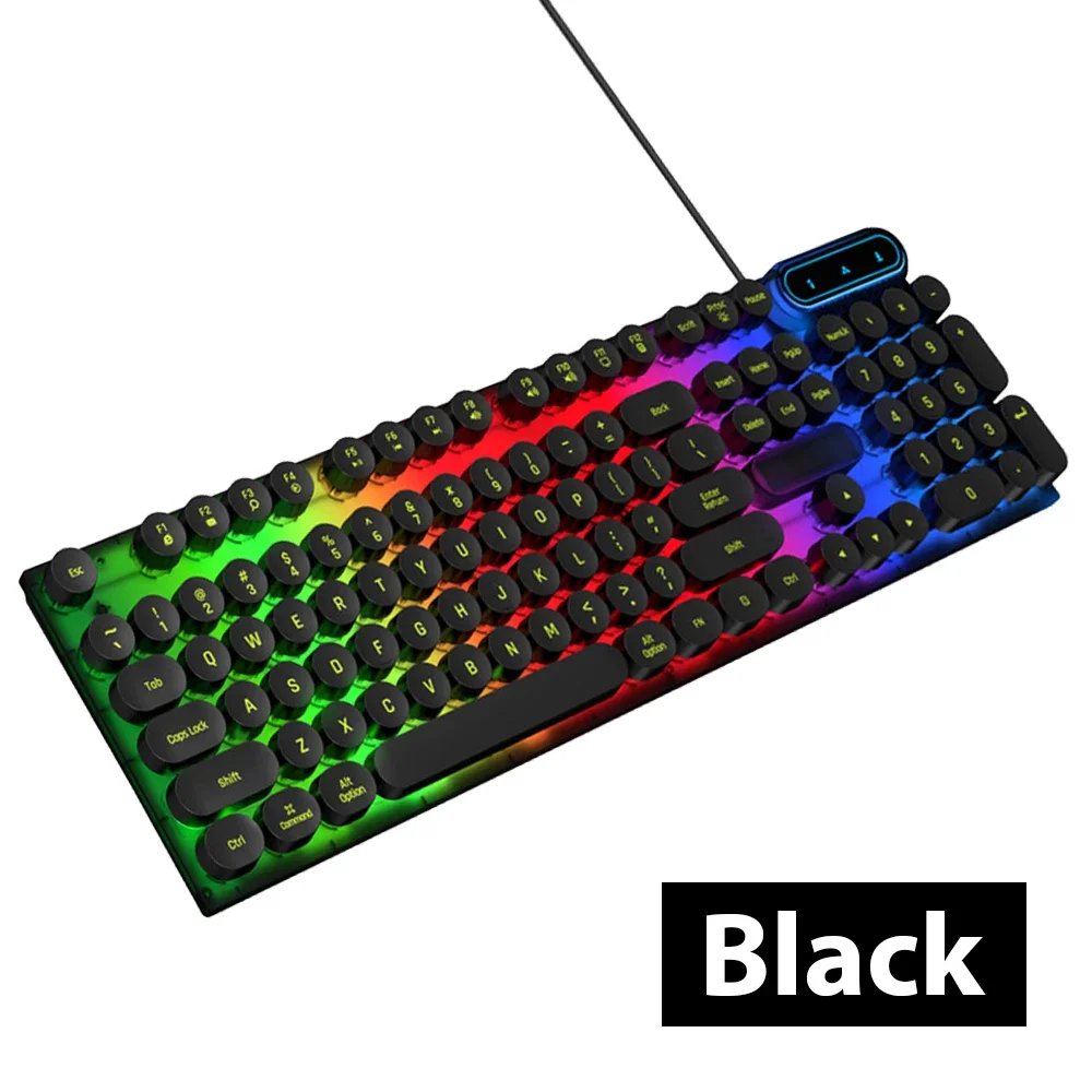 

Wired Office Gaming Keyboard RGB Backlight Mechanical Feeling Keyboard For Computer Laptop Microsoft Windows