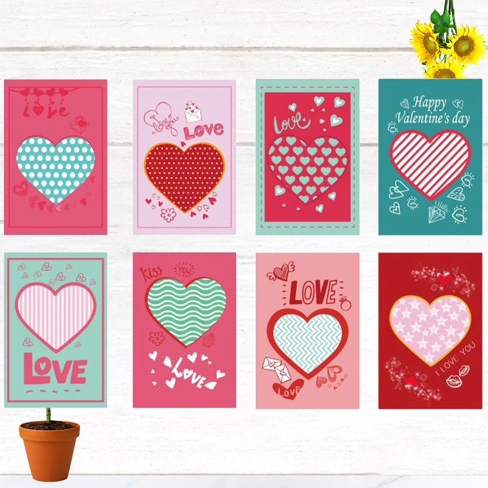 40 Sheets Heart Greeting Cards Valentine Printing Paper Eco-Friendly Love Wishes Romantic Holiday Blessing Party Invitation