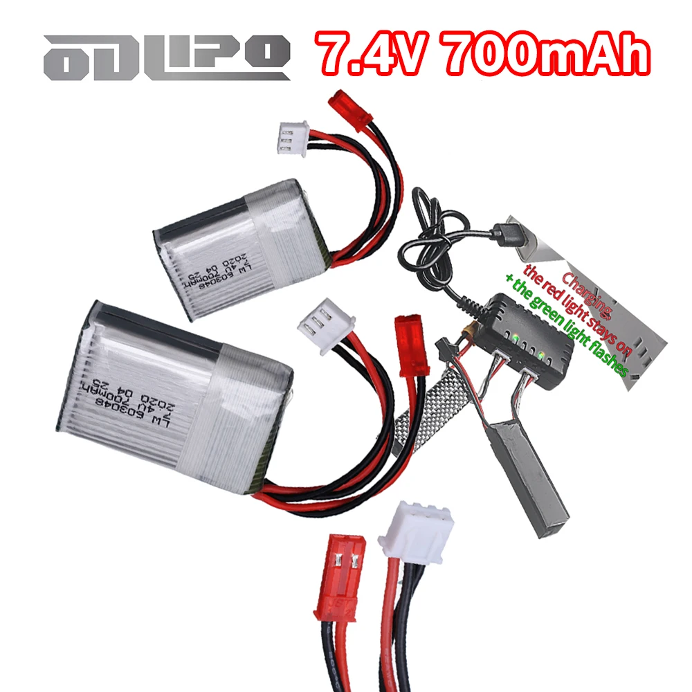 700 mAh 7,4 V Li-Po-Akku für MJXRC X601H, X600, F46, JXD391V RC-Auto, JST-PLUG 2S 7,4 V Akkus für FT007, FX059, F1 Speedboat
