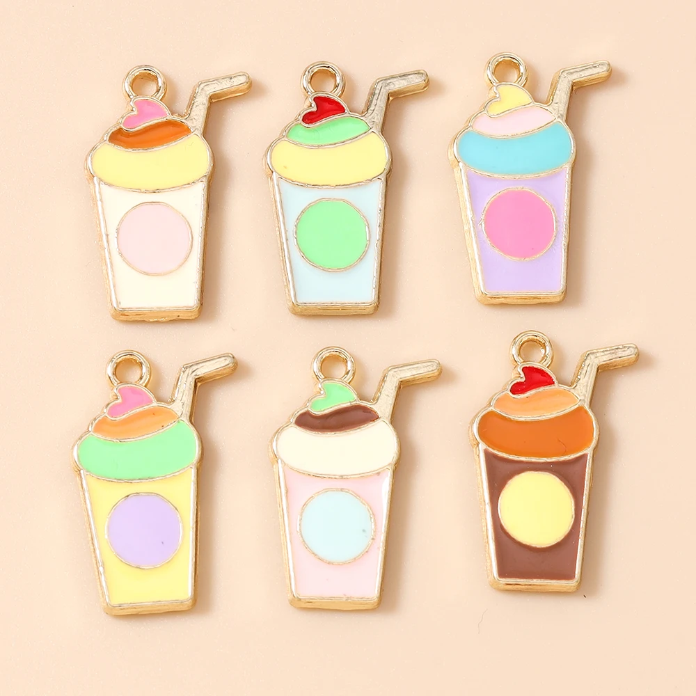 Leslie 10 Stück Niedliche Lollipop-Eiscreme-Anhänger für DIY-Schmuckherstellung Zubehör Lebensmittel- und Getränkeanhänger Halsketten- und Ohrringherstellung – Detail 19