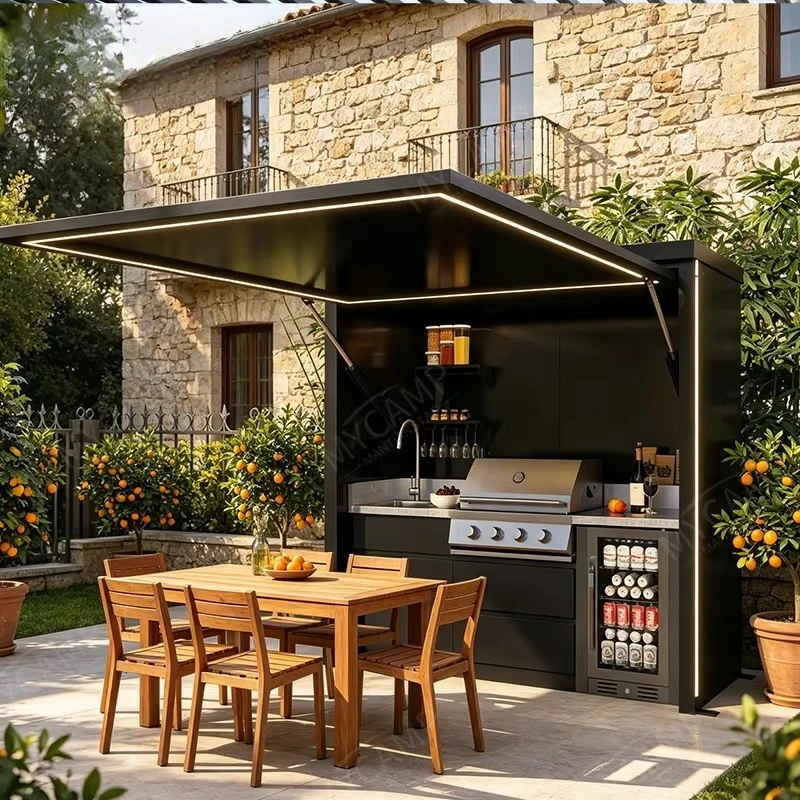 Modular Outdoor Barbecue Kitchen Cabinet Portable Factory Direct Sales Modular Kitchen for Guesthouse BBQ Outdoor Kitchen Grill