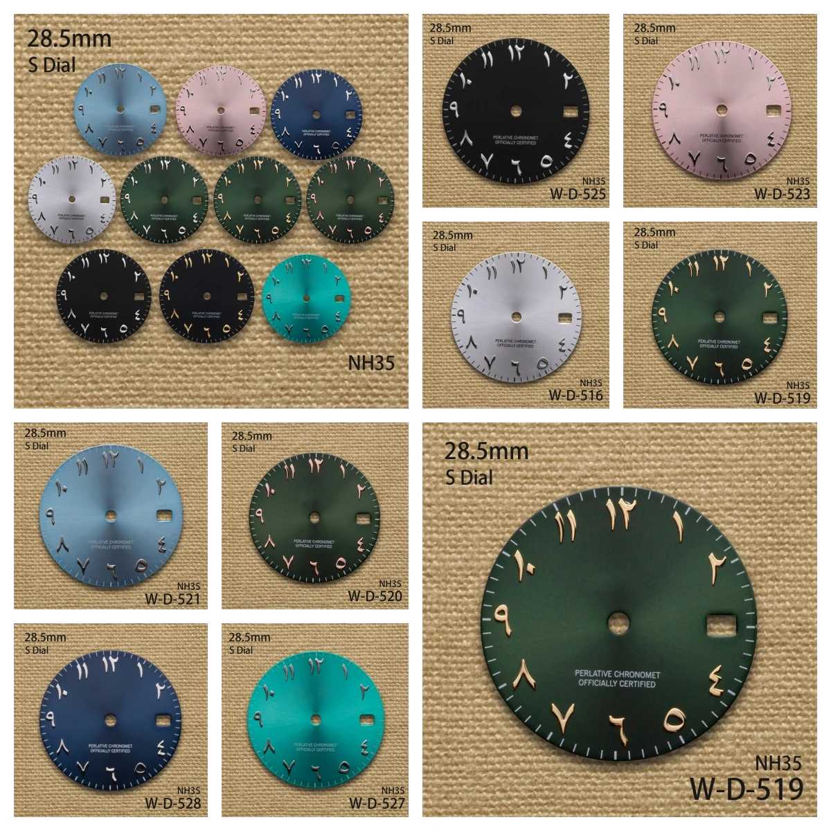 

28.5mm S Logo Arabic Sunshine Dial Suitable For NH35/NH36 Automatic Movement High Quality Watch Modification Accessories