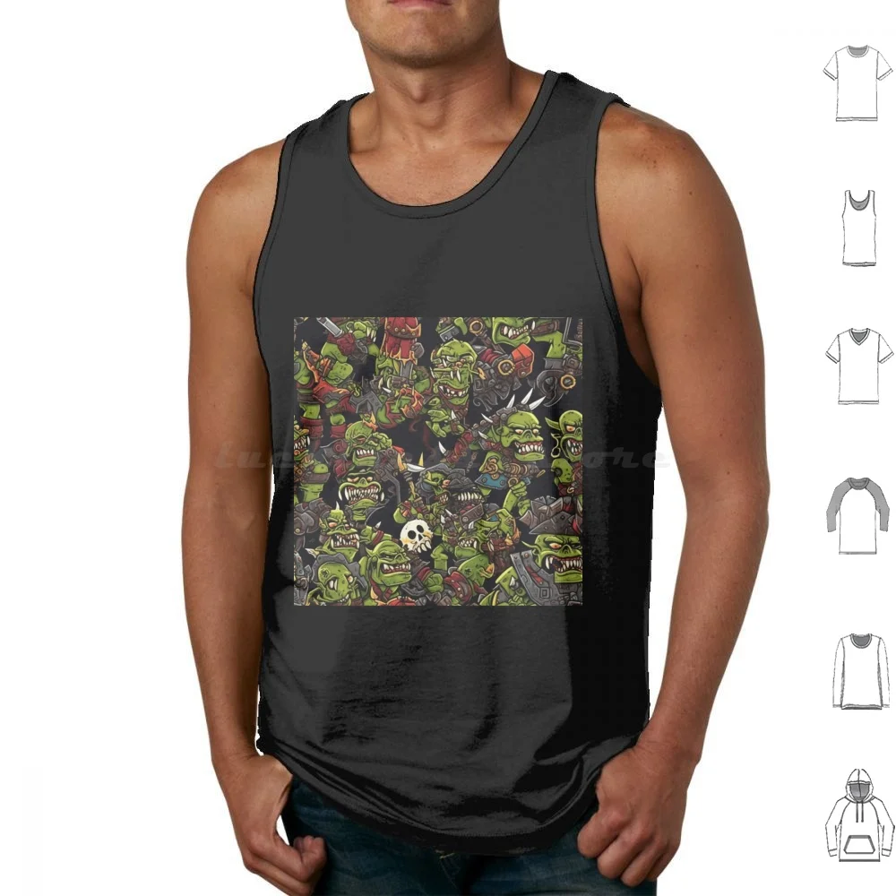 Da Boyz Orkz-Dakka Tank Tops Print Cotton Dakka Dakka Dakka Choppa Waaagh Ork Orks Shoota Loota Orc Bloodbowl Orcs Lootas