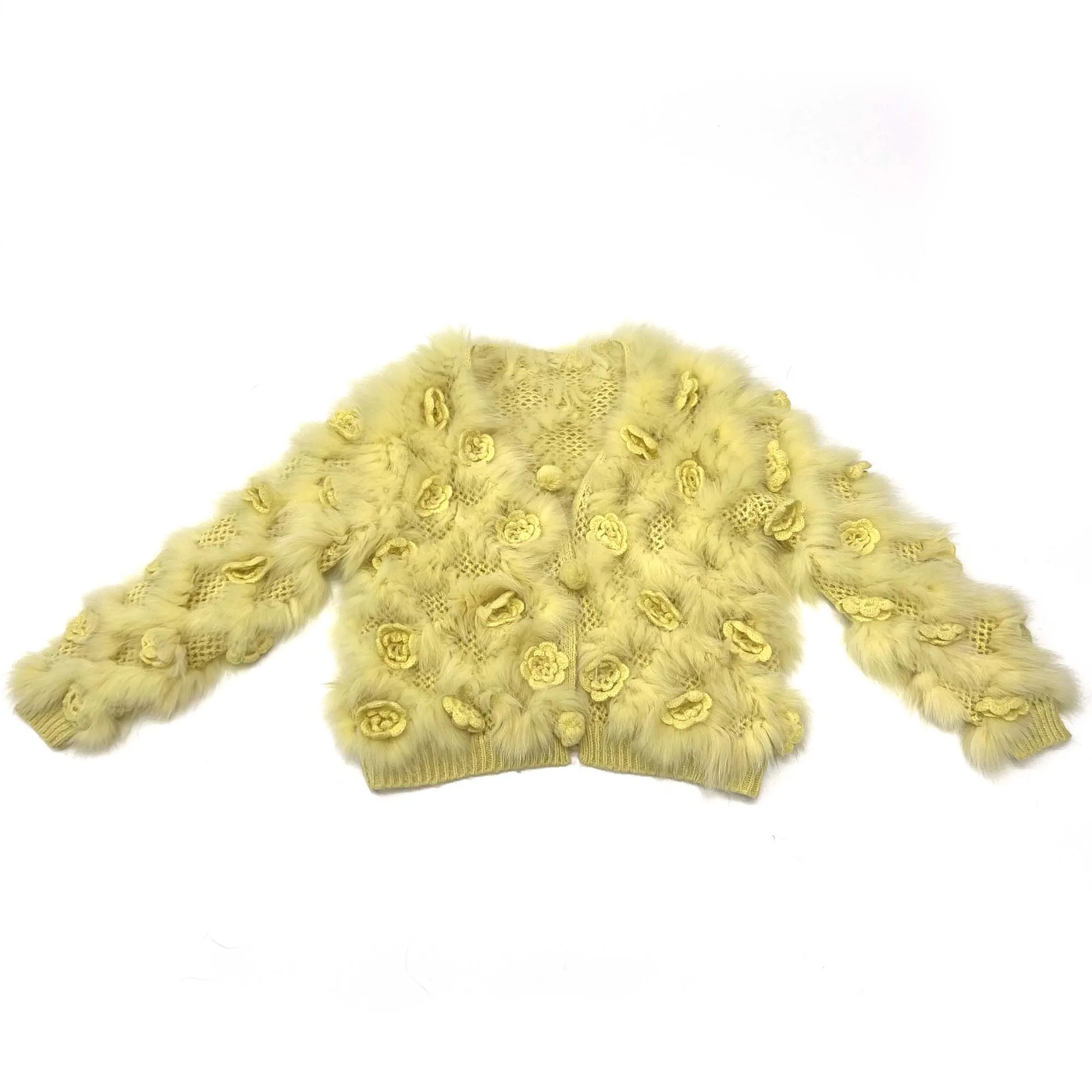 Elegant Winter Autumn Ladies Crochet Knitted Women Fox Fur Jacket Coat