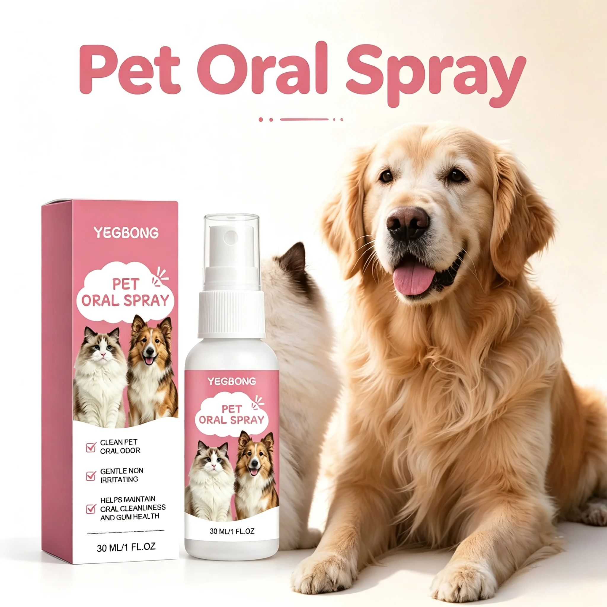 Teeth Whitening Brush - Pet Oral Spray No-Brush Dental Care