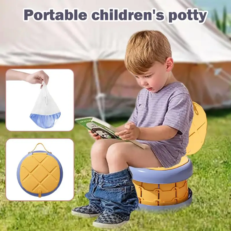 Portable Toilet For Kids Foldable Travel Toilet For Potty Training Quick Cleaning Anti-Slip Bottom Comfortable Travel Potties