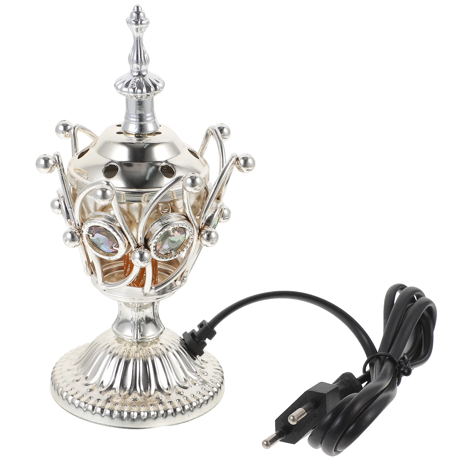 

Electric Incense Burner Metal Desktop Censer Plug-in Aroma Therapy Home Decor Retro Burner Ornament for Living Room Bedroom