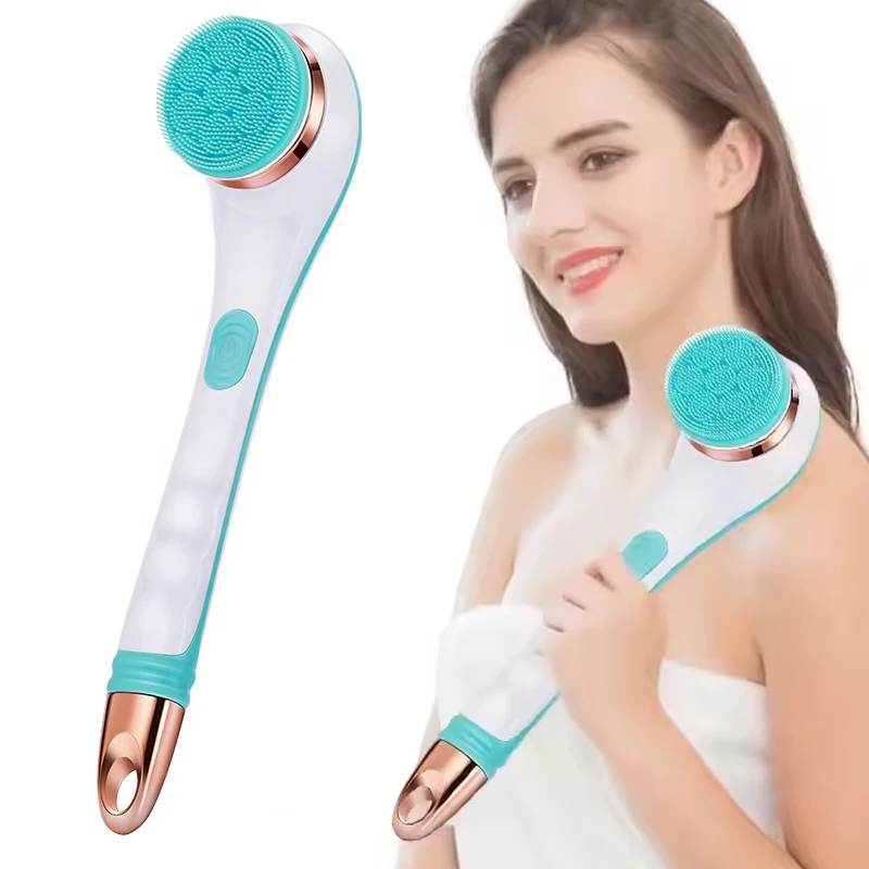 

Modern Long Handle Spa Washing Bath Body Brush Cleaning Back Shower Scrubber Silicone Bath Brushes Sponges Set