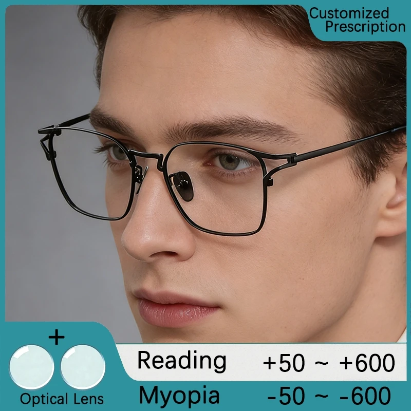Prescription Glasses Men's Super Light Titanium Frames Myopia Glasses Anti-fatigue Optical Lenses With Recipe Eyeglass