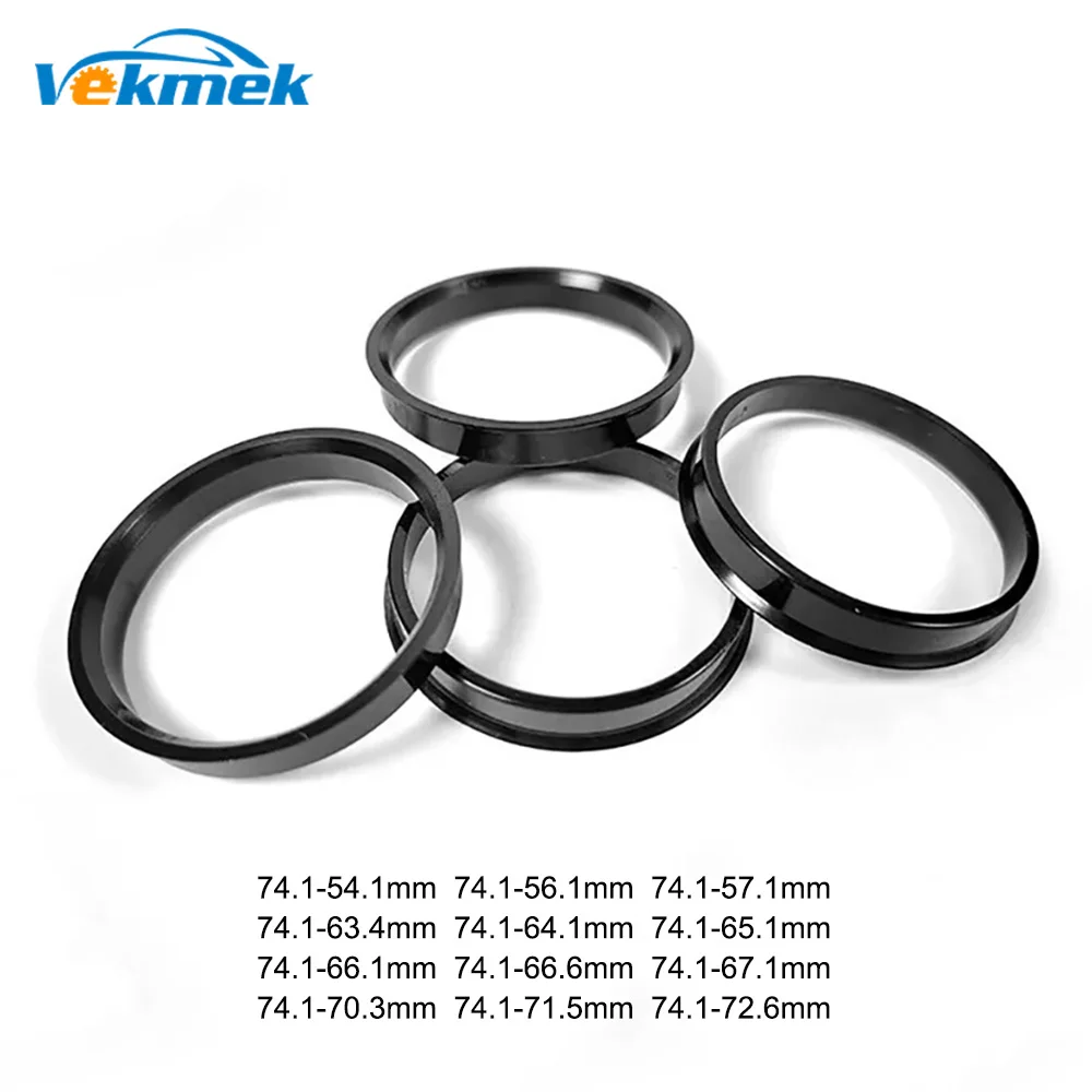 VEKMEK 4pcs 74.1-54.1/56.1/57.1/63.4/64.1/65.1/66.1/66.6/67.1/70.3/71.5/72.6mm Black Plastic Wheel Hub Centric Rings for BMW