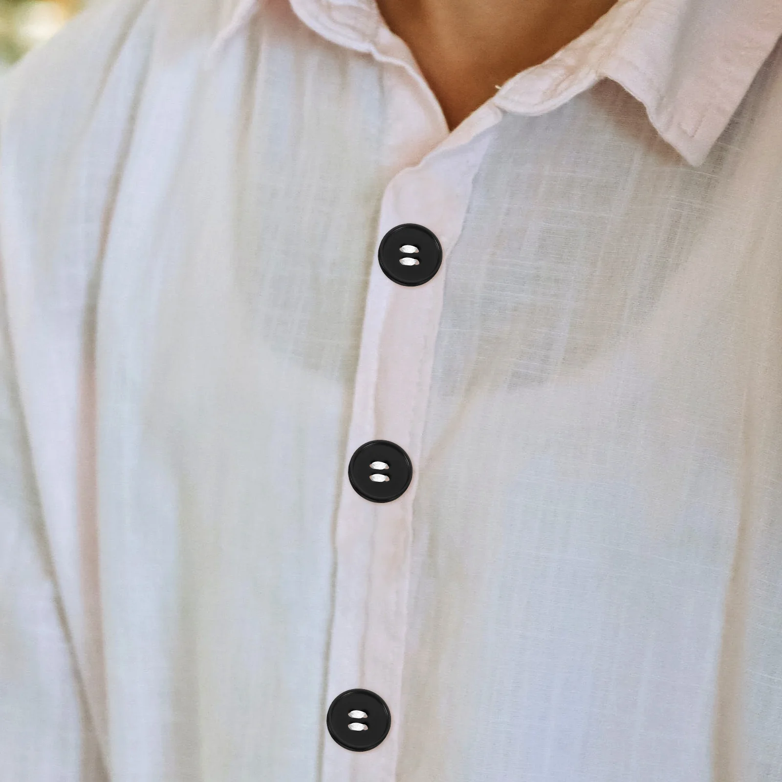 

100Pcs Black Resin Buttons Classic Round Four Holes DIY Sewing Costume Tool 15mm Ecofriendly Durable Smooth Surface