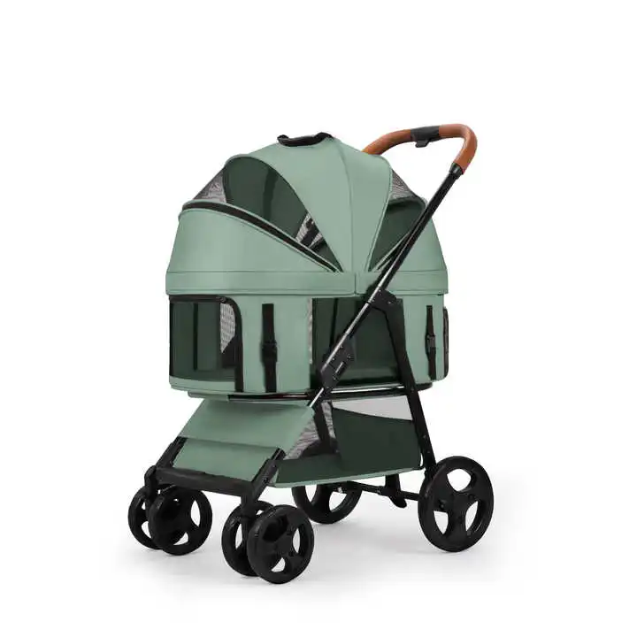 

STLFLow MOQ Foldable Small Pet Stroller for Cats and Dogs Lightweight Dog Stroller Portable Travel Pet Trolley