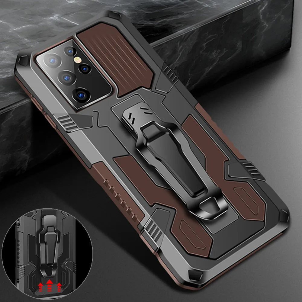 Magnet Case For Samsung Galaxy S21 Ultra Plus 5G M51 A12 S20FE Belt Clip Armor Cover For Samsung S21+ A52 A32 A42 A72 A21S M31S