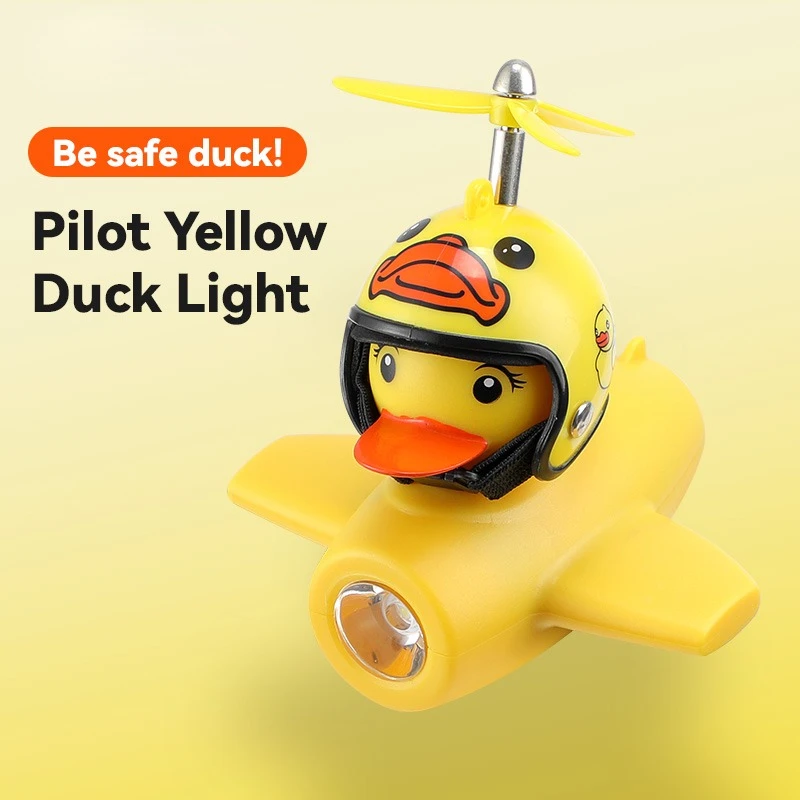 Bicycle Lights Night Riding Headlights Little Yellow Duck Aircraft Horn Lights High Decibel Horn Lights Bicycle Accessories