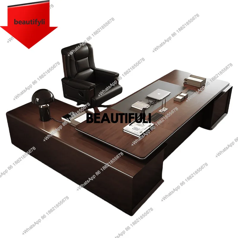 X188 2025 new model to the store boss  simple modern president office furniture Guangdong light luxury manager large class desk