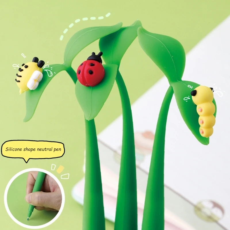 3 PCS Cartoon Insect Gel Pen 0.5 mm escribiendo Pen gel encantador Gel Pen Swing Ben Pen Pen Pen Pen Pen regalo para