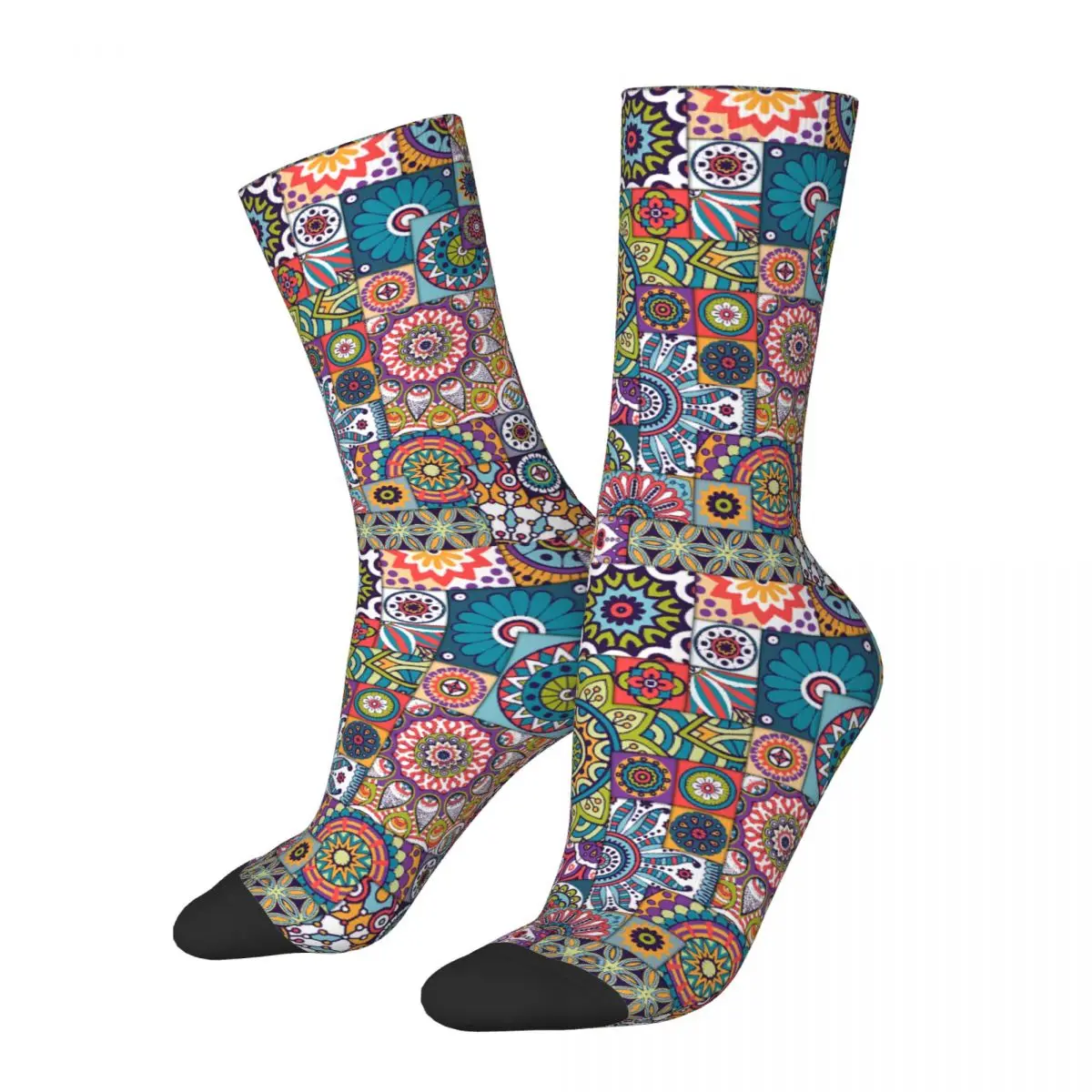 Bohemian Boho Mandalas Theme All Season Socks Merch for Men Flexible Printing Socks