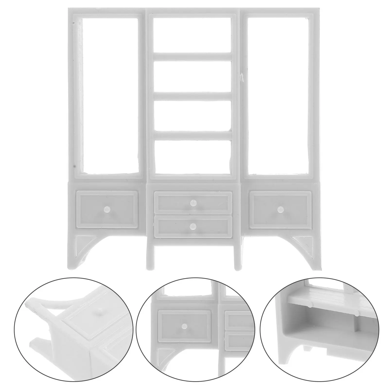 

Miniature Wooden Cabinet for Dollhouse Decor Realistic Tiny House Furniture Display Shelf Living Room Bedroom Micro Landscape