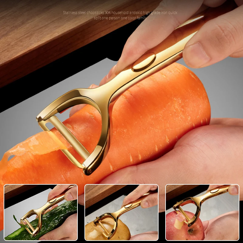 1PC Vegetable And Fruit Peeling Knife Y-Shaped Stainless Steel Peeling Knife With Ergonomic Anti Slip Handle Sharp Peeling Knife