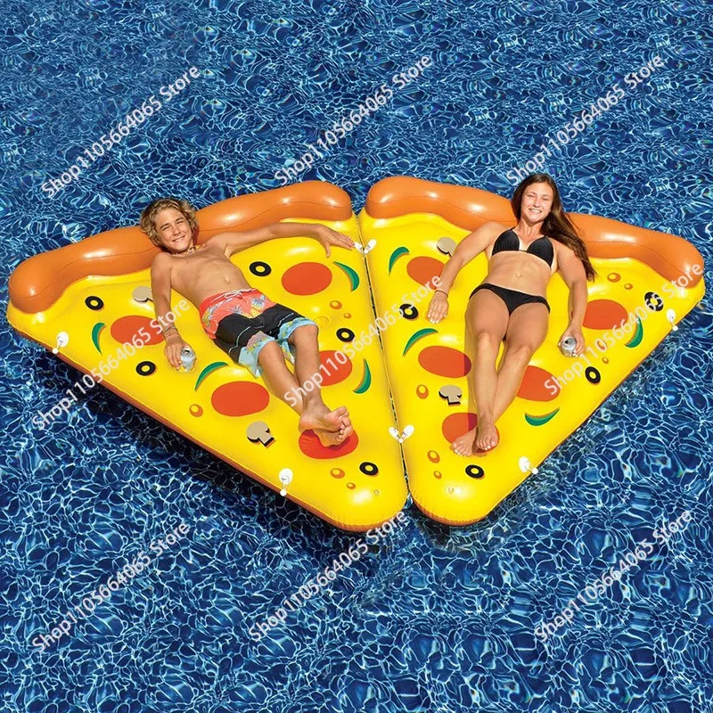 PVC water inflatable pizza floating bed adult air cushion bed inflatable pizza recliner view 3