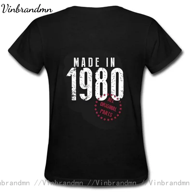 Vintage Made in 1980 T shirt women men Retro Born in 1980 T-shirt Husband Wife Couples Birthday 80s Wedding Anniversary Tshirt