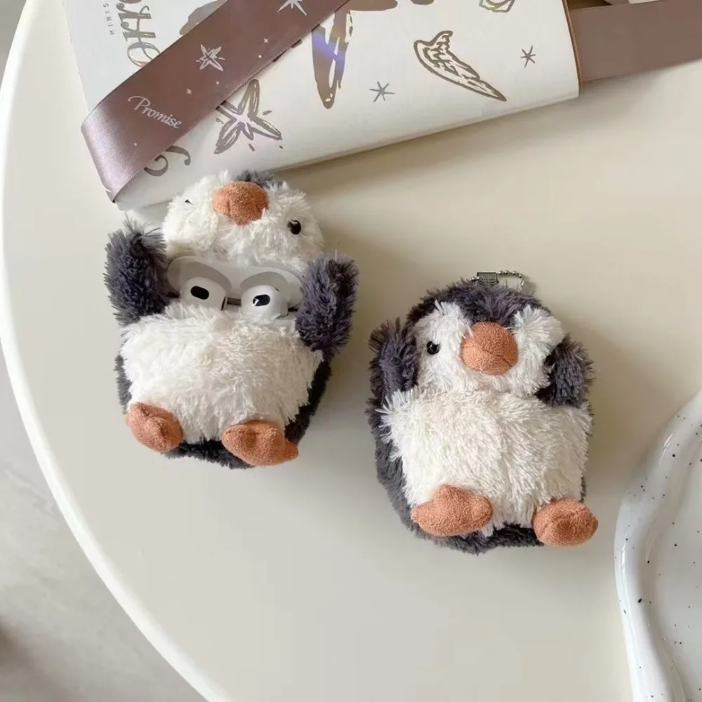 Étui de protection pour écouteurs Bluetooth sans fil, en peluche, pingouin, dessin animé, anti-rayures, pour AirPods 1 2 3 Pro AirPods Pro2