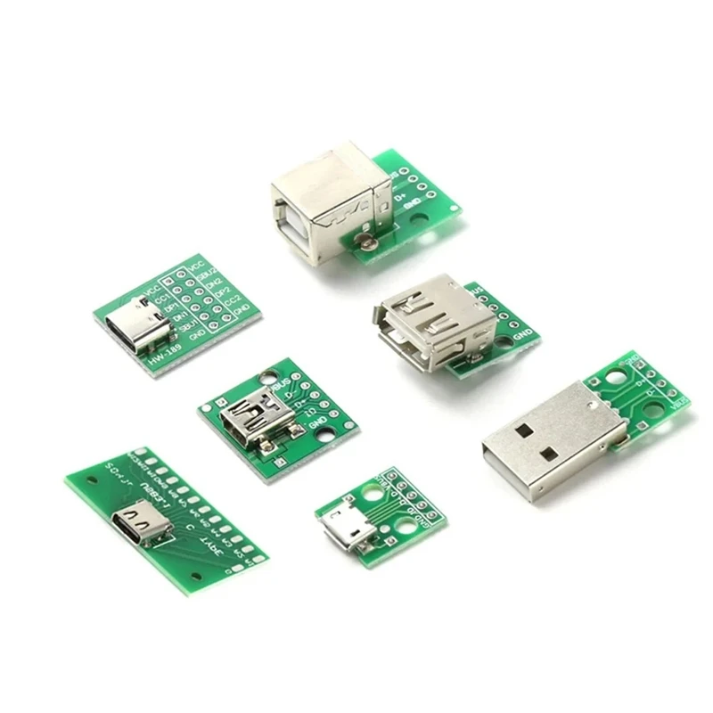 5pcs Mini/Micro Female/ Male USB to DIP Adapter Board Connector Converter 4P 5P 2.54mm USB Adapter Plate PCB Board For Arduino