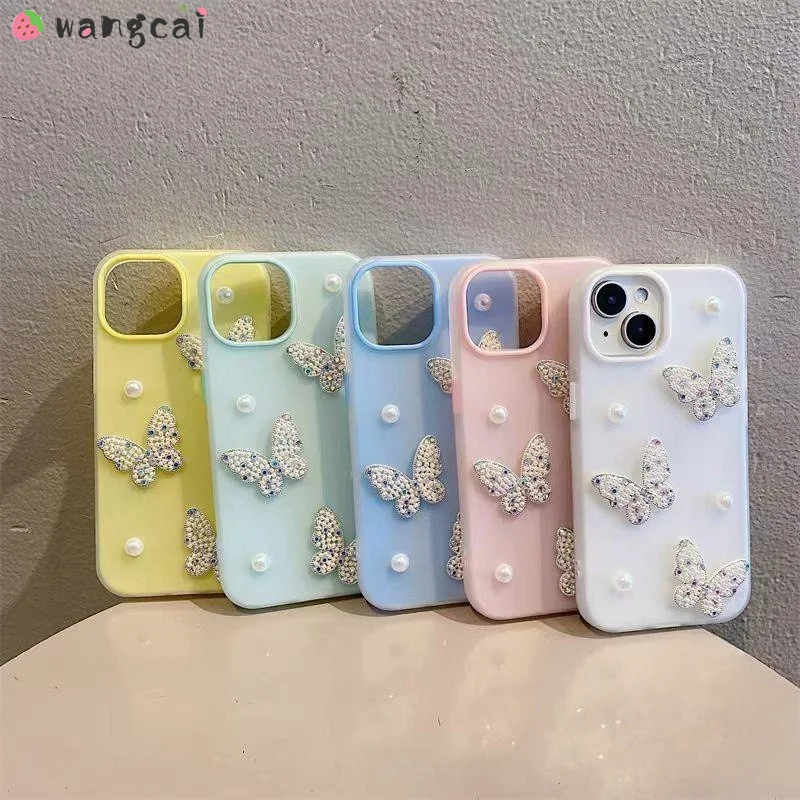 Sweet 3D Pearl Butterfly 2 in1 Phone Case For Samsung Galaxy S26 S25 S24 S23 Plus Ultra S20 FE Solid Cover