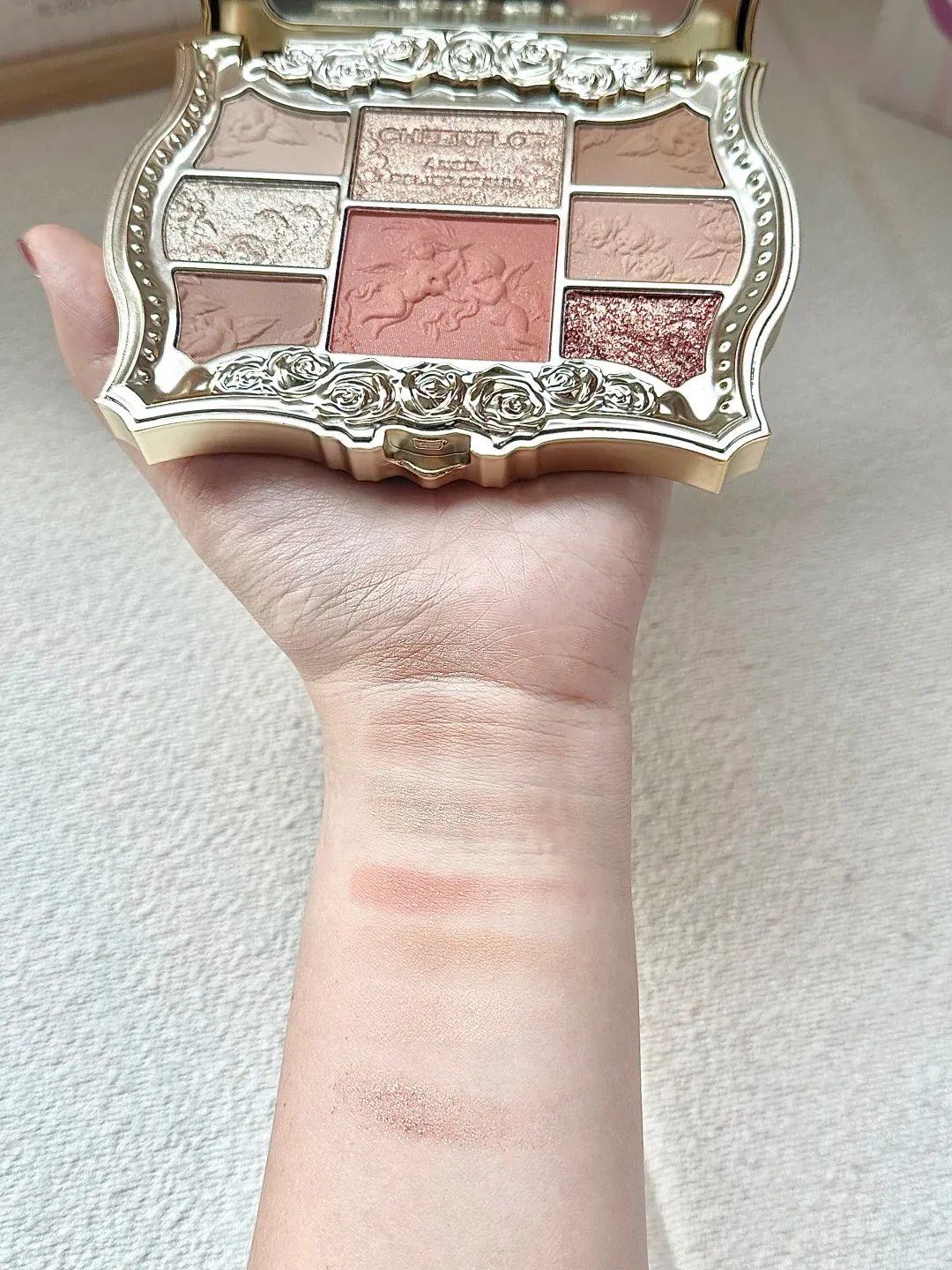 Cheerflor Little Angel Eyeshadow Palette 6 colori in rilievo opaco perla glitter ombretto retrò cosmetici per il trucco quotidiano