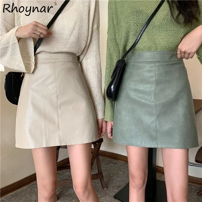 Mini Skirts Women Elegant High Waist Solid Leisure All-match Autumn Winter Temperament Abdomen Female Clothing Korean Style Chic