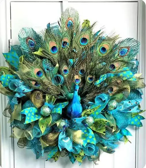 Peacock Wreath Home Decoration Door Hanging Wall Hanging Living Room Decor Creative Home Decor Garden Decor