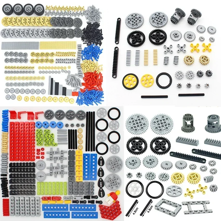 Gear Pin Technical Bricks Liftarm Studless Beam Axle MOC Parts Connector Panel Car Tires Wheel Bulk Set Toy Building Block 32494