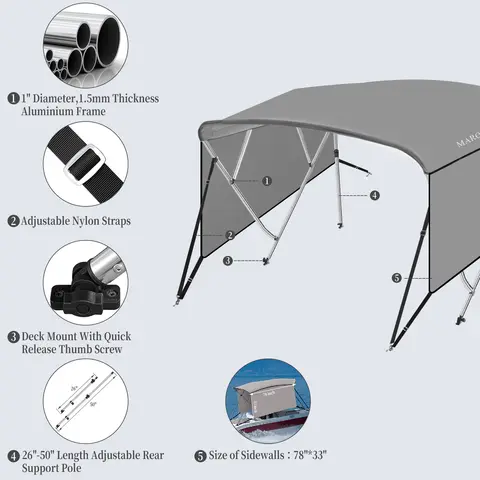 10 best sales bimini för båt - №5