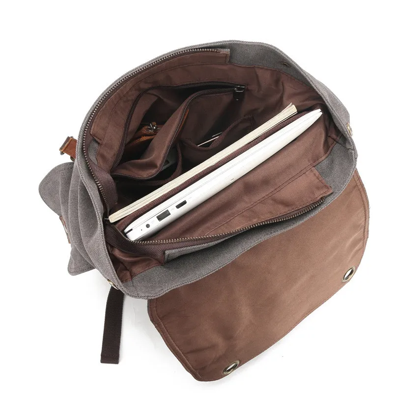 Canvas Rugzakken Voor Mannen 2023 Nieuwe Vintage Laptop Schooltas Grote Capaciteit Studenten Casual Voor Wandelen Reizen Camping Rugzak