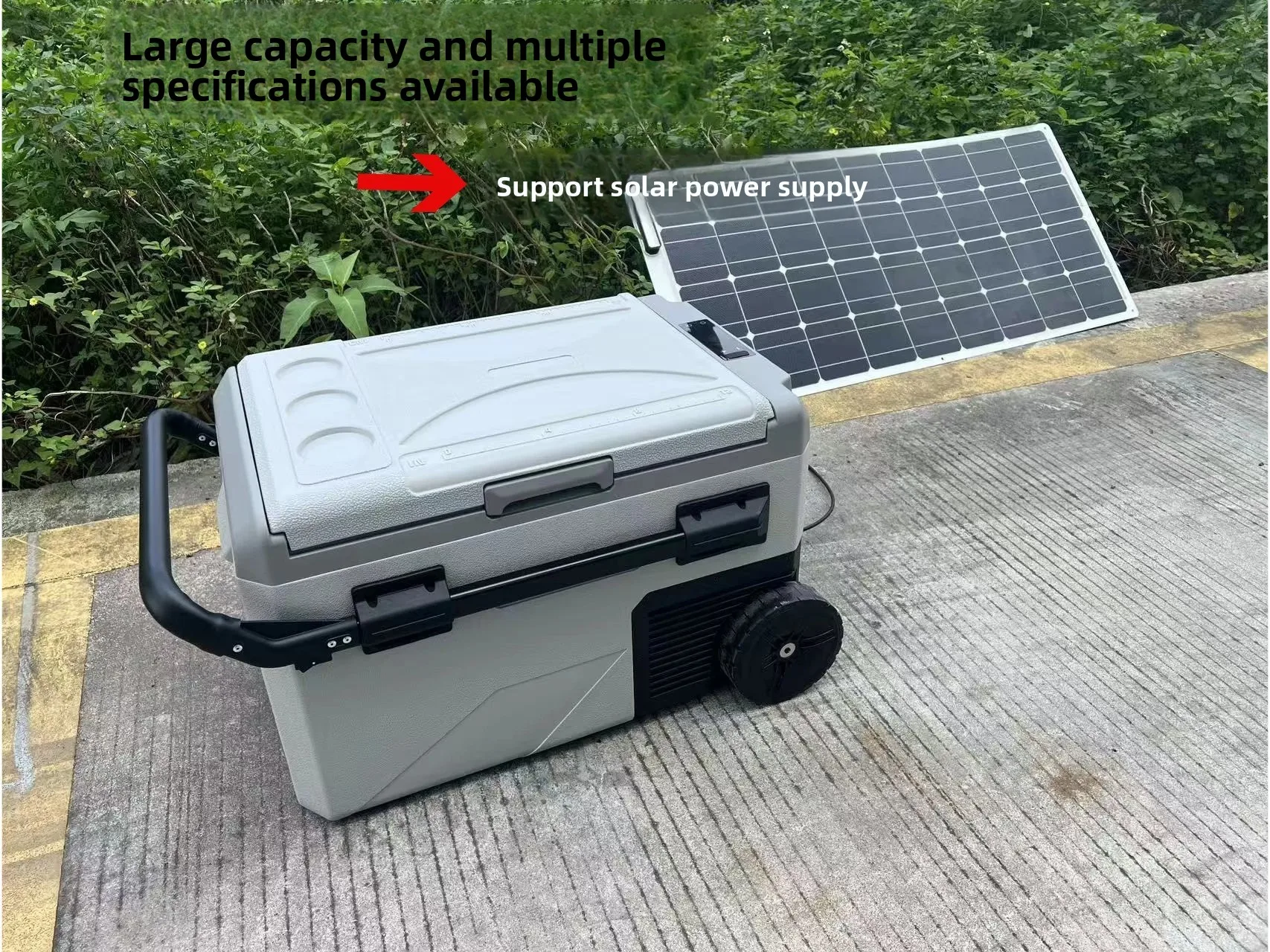 Solar-Powered Car Refrigerator with Built-in Battery Car Refrigerator Small Portable for motorhomes, campervans and caravans