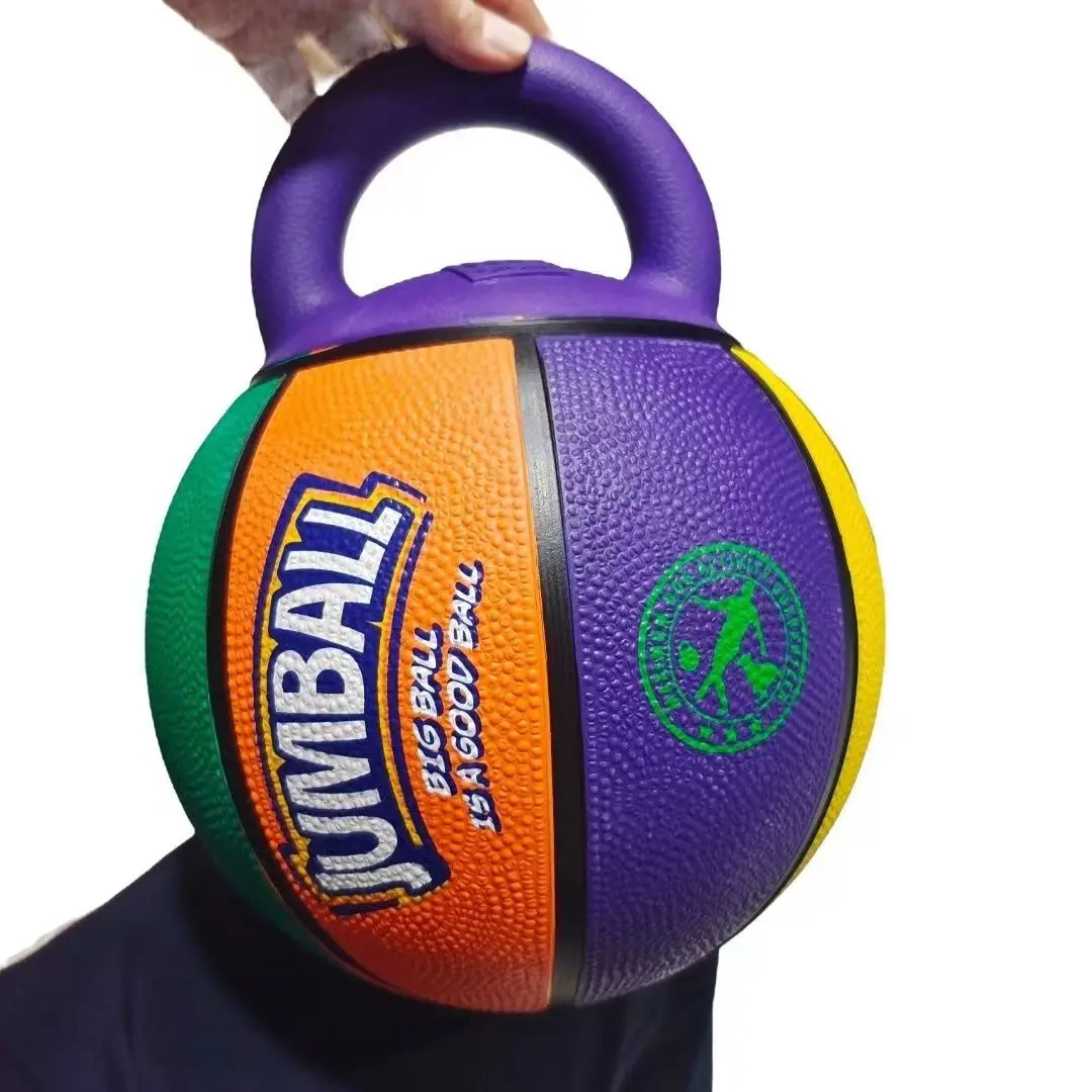 Pet Dog Toy Ball Bite-Resistant Basketball Rubber Handle Indestructible, Large and Small Dog Training Interactive Game Ball Toy