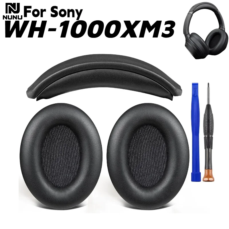

Replacement Easy to install Snap on Headbeam cushion/Protein skin memory sponge ear pad For Sony WH-1000XM3 Headset repair parts