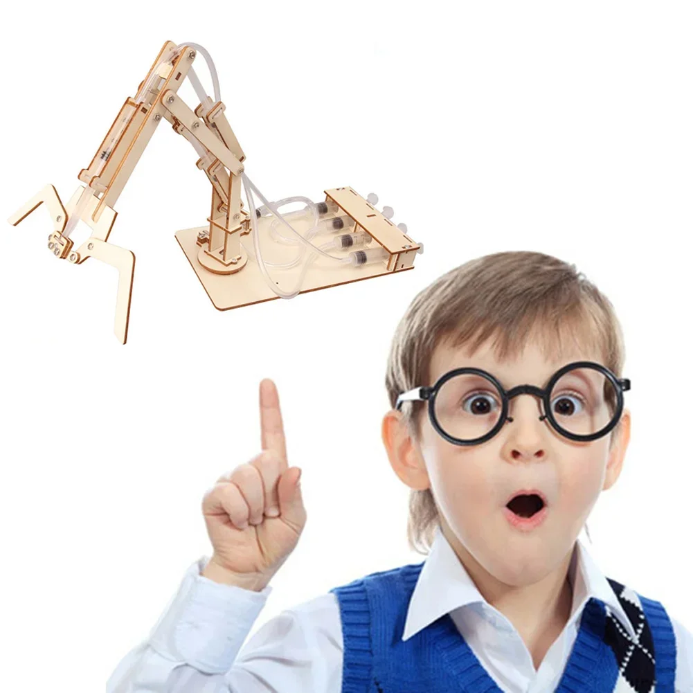 DIY الهيدروليكية الذراع الميكانيكية نموذج التكنولوجيا الفيزياء ألعاب علمية مجموعة أدوات تجريبية تعلم لعبة تعليمية اللوازم المدرسية #2