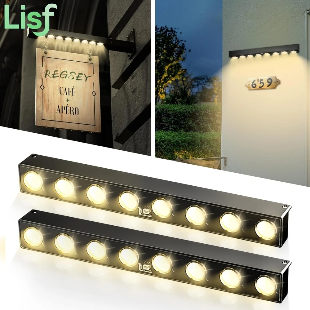 

Solar Door Sign Light Outdoor LED Wall Lamp Address Light Sunlight for Billboard Mailbox House Number Porch Fence Garden
