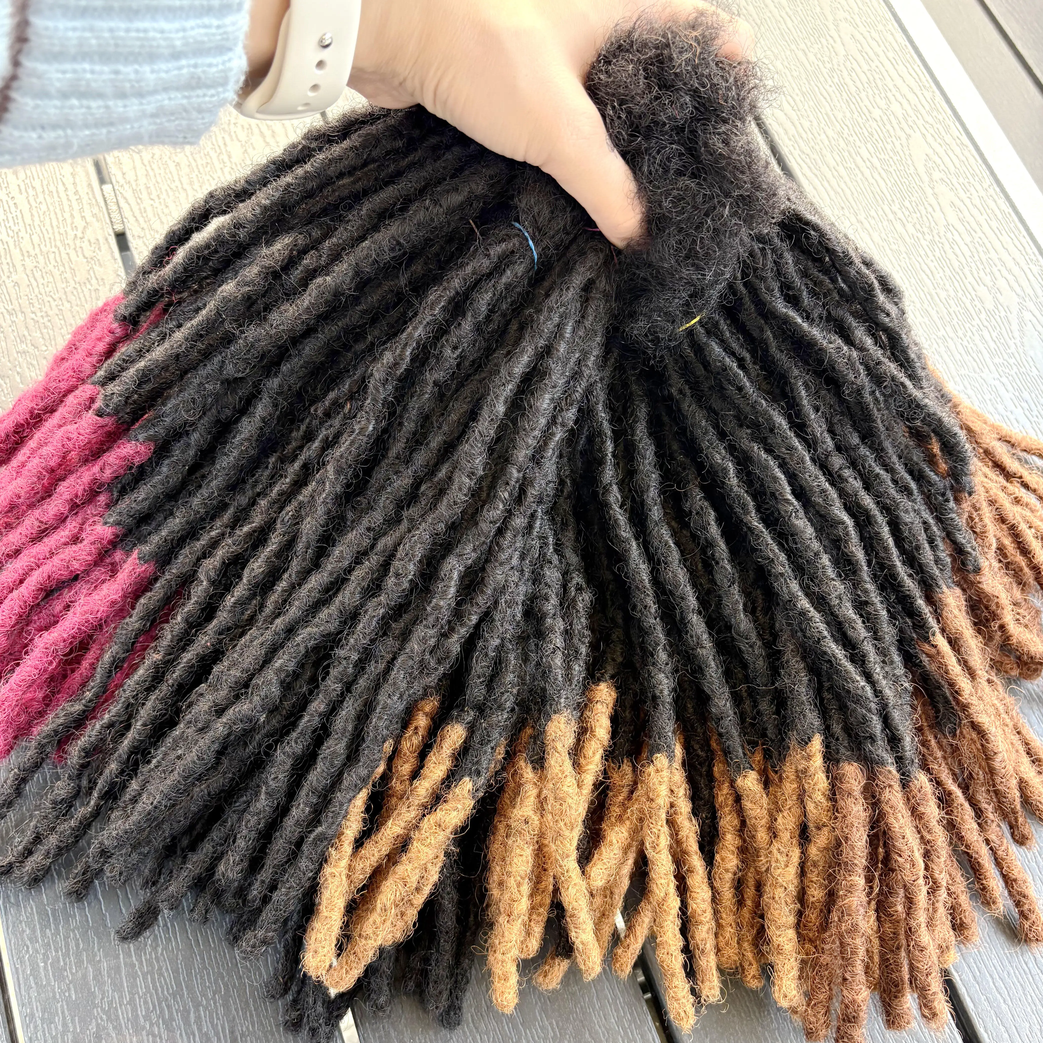 10inch Colored Handmade 0.6cm Inter Loc Extension Human Hair 100% Human Hair Loc Dreadlock Extensions for Women Men Kids