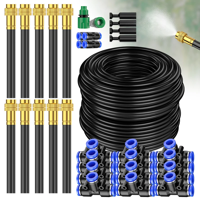

30 м-5 м DIY свободный изгиб универсальный комплект распылителей 8 мм шланг патио система охлаждения для садовых растений запотевание полив ирригация