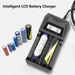 New Portable 1 / 2 Slots 18650 Battery Charger Fast Charging Intelligent LCD Battery Charging Base Universal USB Battery Adapter