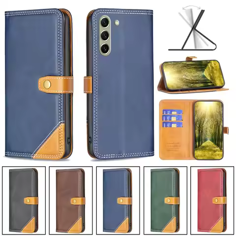 Flip Leather Wallet Card Phone Case For Samsung Galaxy S20 Ultra S21 FE S22 Plus A52S A52 A72 A33 A53 A73 Back Cover Coque Etui